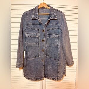 Midi-Trench Denim Jacket